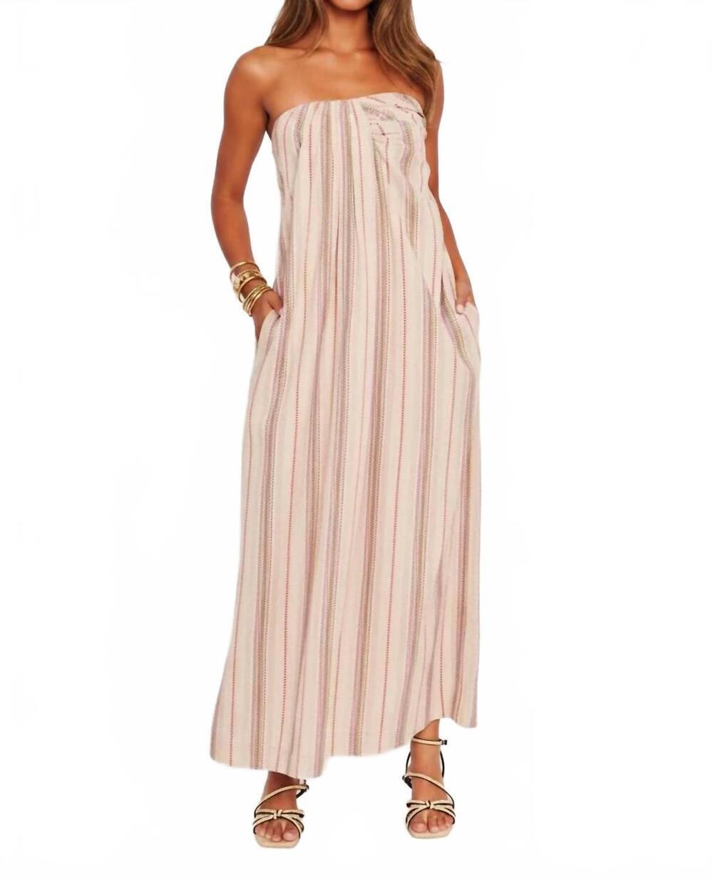 NEW DRA LOS ANGELES rosalyn strapless dress in beige